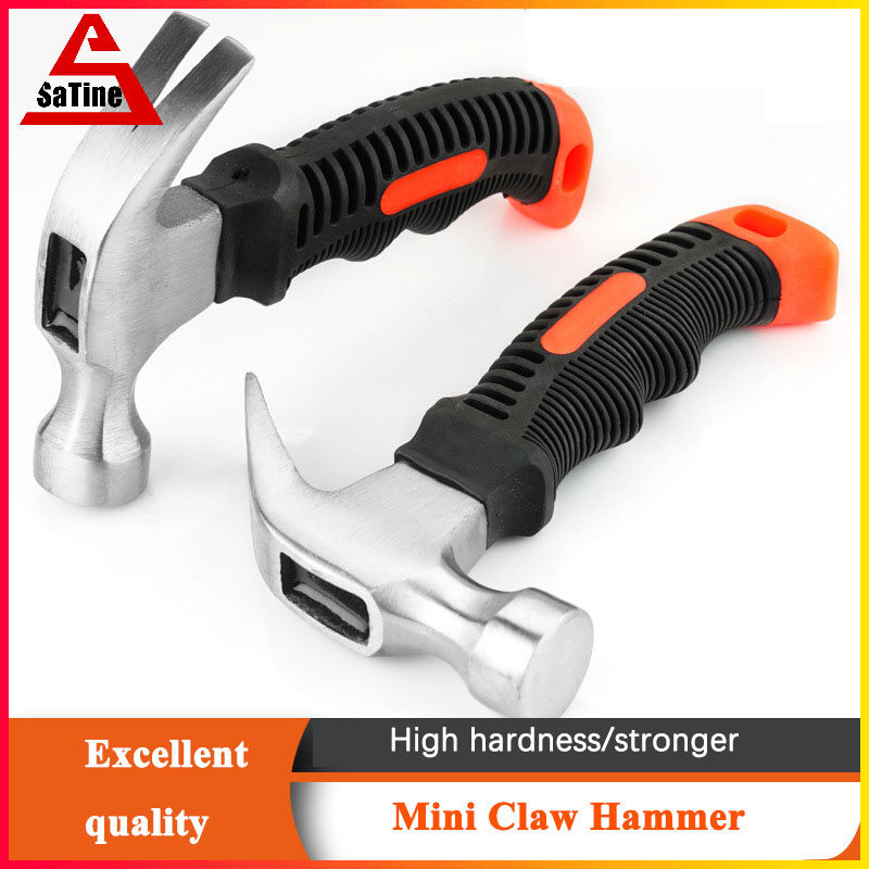 SaTine Claw hammer, small hammer, short-handled hammer, hammer, short-fiber handle, pocket-sized, steel-headed hammer, rubber hammer, rubber hammer
