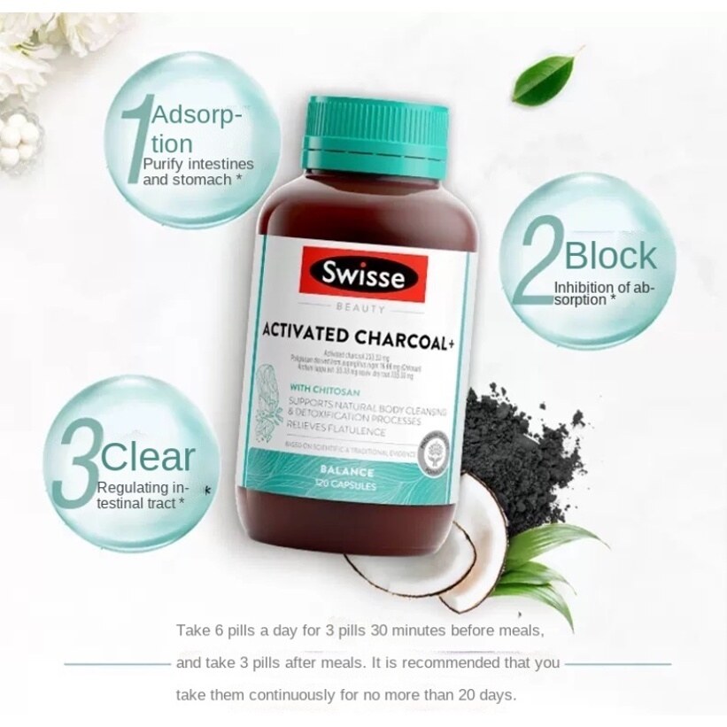 Swisse Beauty Activated Charcoal 120 capsules Lazada