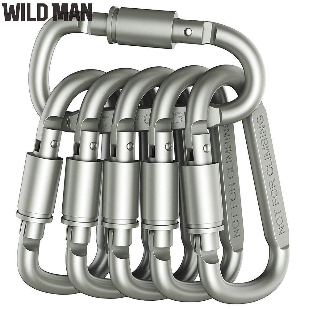 (Ready) 6pcs Multifunction Carabiner Outdoor Aluminum Alloy D-ring Climbing Buckle