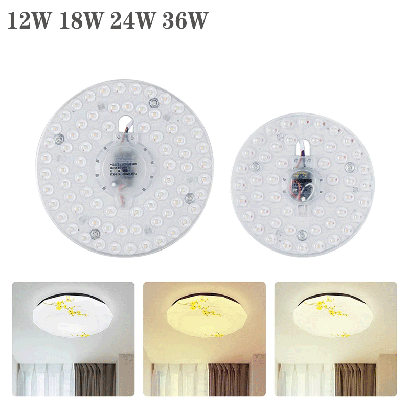 Đèn LED Dạng Bảng 12W 18W 24W 36W Đèn Mô-đun SMD 2835 Đèn Trần LED Tròn 220V Tiết Kiệm Năng Lượng Đèn Dạng Bảng Đèn Tường Trong Nhà Đèn Chiếu Sáng