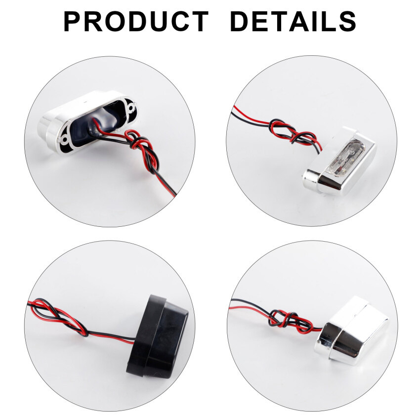 1 PCS 12V Universal LED Motorcycle Tail Brake Rear License Plate Light