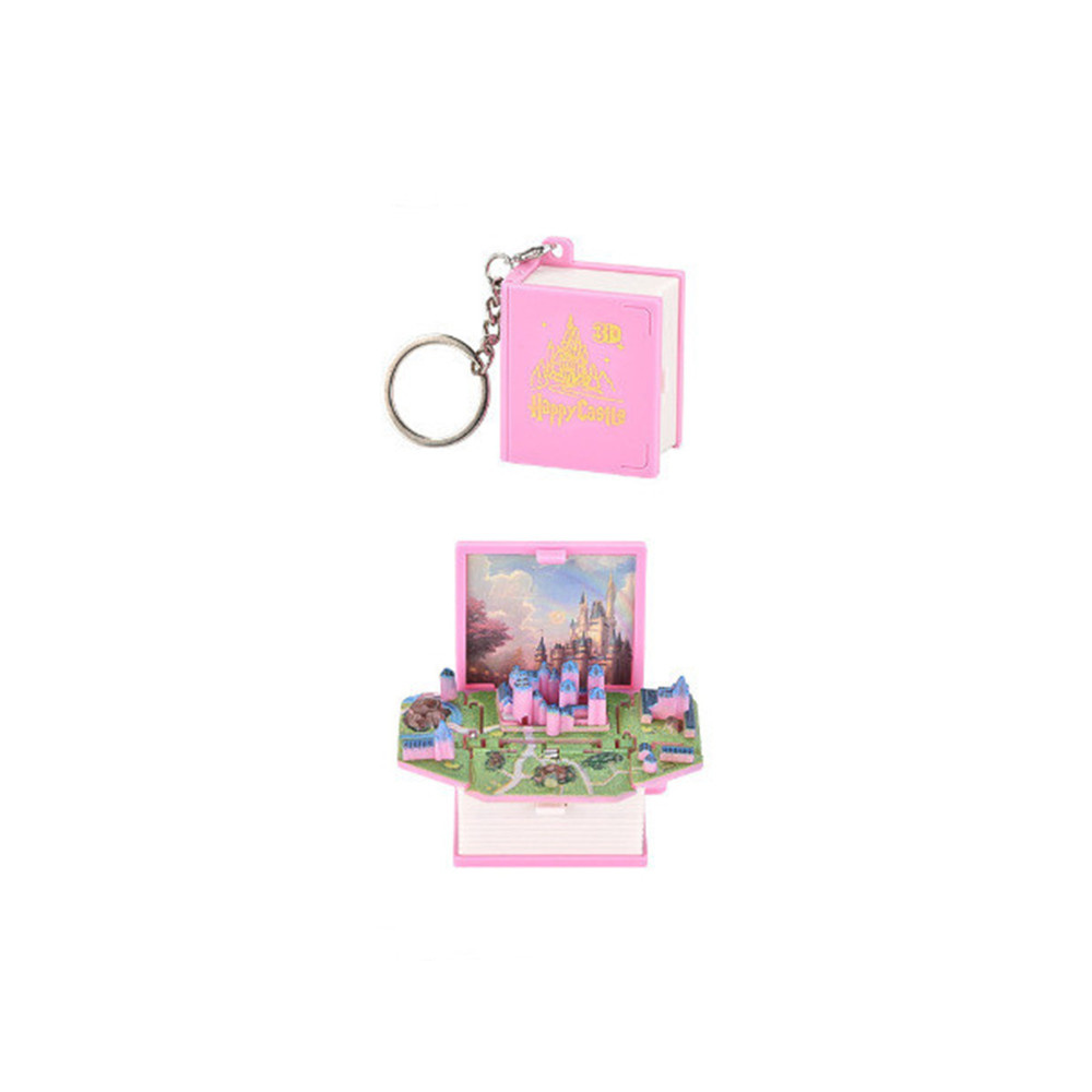 Keychain Pop Up Book Magic Gift Castle Astronaut Key Chain