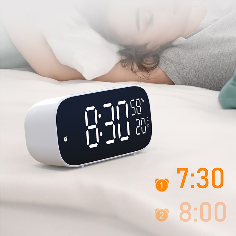 XINLANYASHE [Miễn Phí Vận Chuyển]LED đa năng đồng hồ điện tử kỹ thuật số, đồng hồ báo thức, Plug-in Hai công dụng điều khiển bằng giọng nói nhiệt độ và độ ẩm thời gian nhanh chóng
