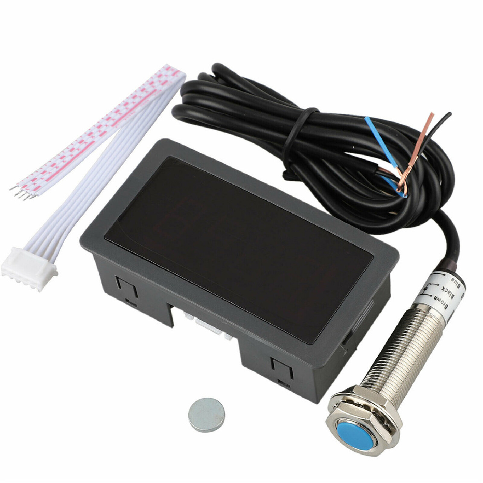 SpeedH Universal Tachometer ​​Measurement Easy to Install Lightweight Hall Effect Sensor 4 Digital RPM Speed Meter Panel for Excavators