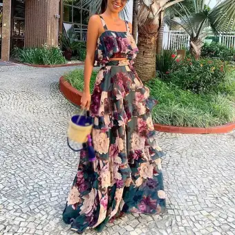 2 piece summer maxi dress