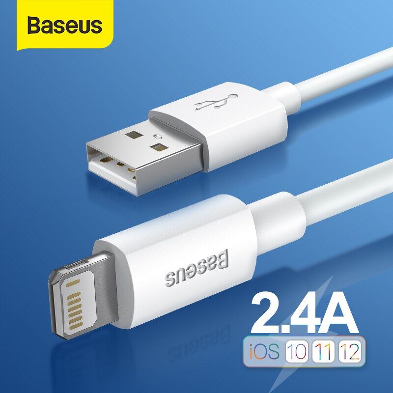 Cáp Sạc Baseus Cho iPhone 7 6, Cáp Sạc USB C QC 3.0, Cáp Sạc Nhanh Type-C Cho Samsung S10 S9, Dây Cho Huawei Xiaomi