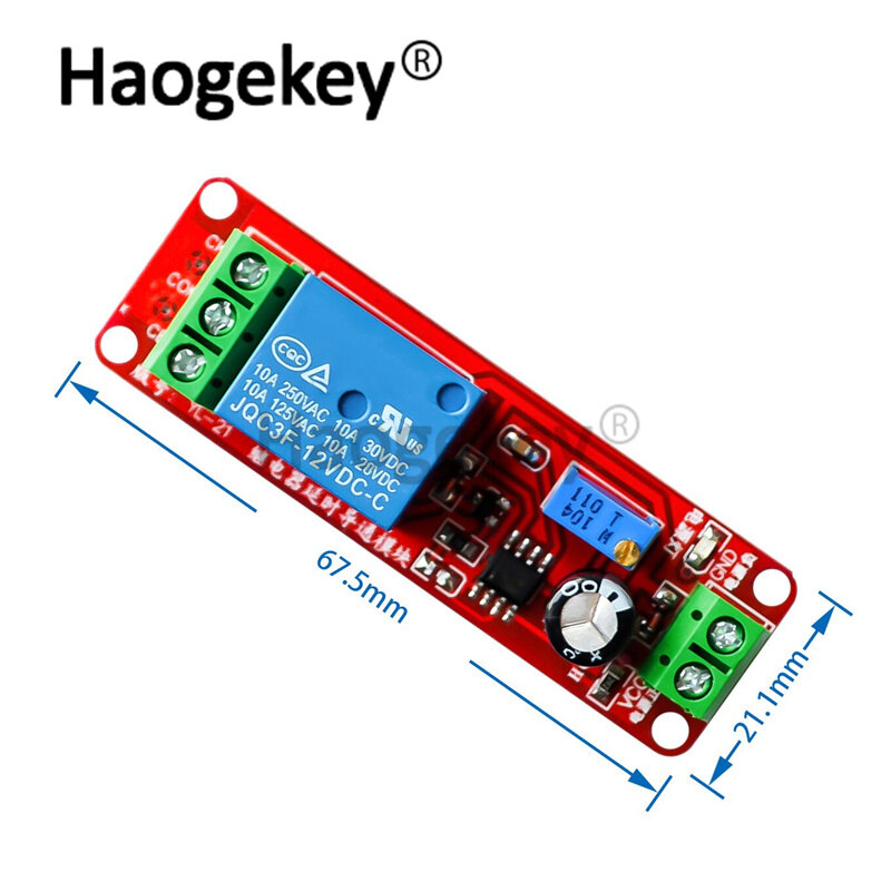 NE555 Timer Switch Adjustable Module Time delay relay Module DC 12V Delay relay shield 0~10S
