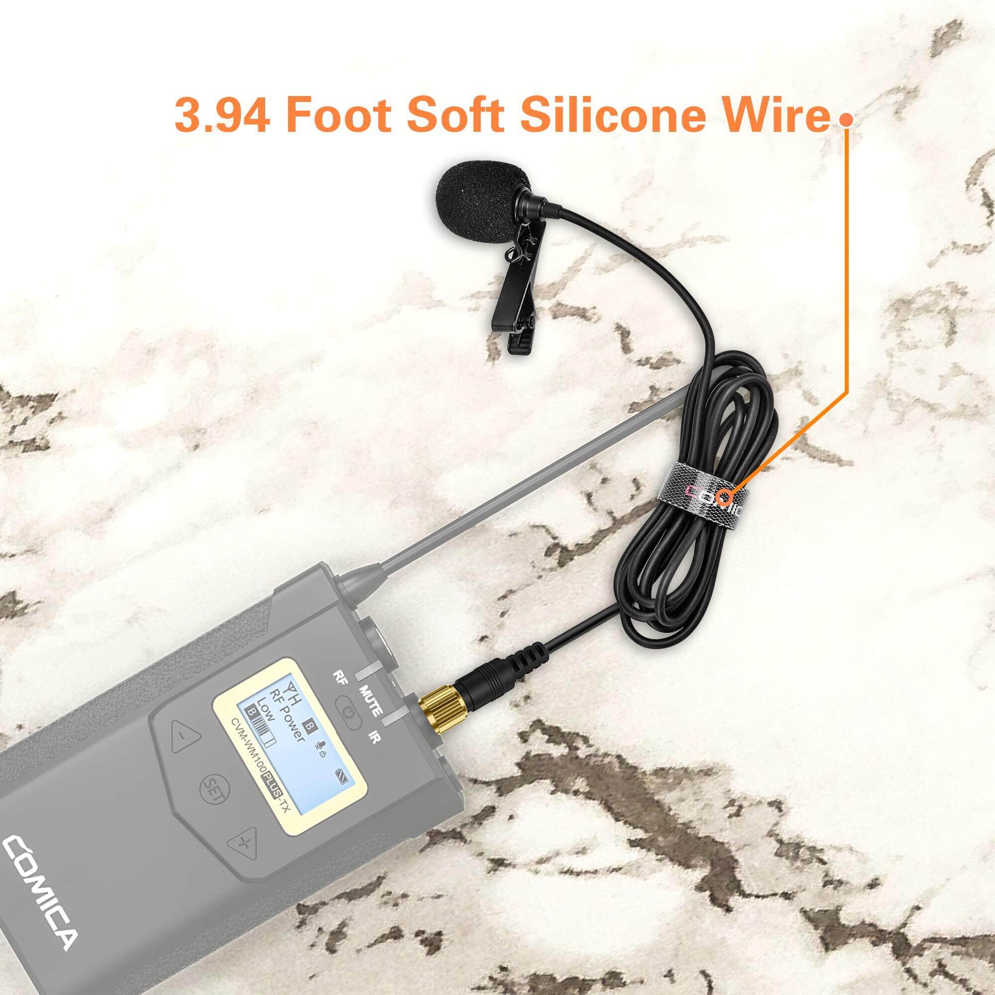Comica CVM-M-O1 Omni-directional Lavalier Microphone, Lapel Microphone for Senn-heiser, Comica and Other Wireless Lavalier Transmitter, Clip-on Lav Mic for DSLR Camera Video Recording Interview