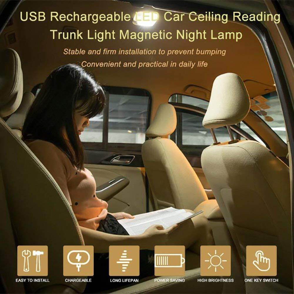 Đèn Chiếu Sáng Nội Thất Vòm Xe Hơi EKLEVA Đèn LED Đọc Sách Công Tắc Cảm Ứng USB Sạc Từ Tính Không Khoan Dễ Sử Dụng Hơn Tủ Quần Áo Treo Tường Phòng Gia Đình Đèn Trần Gắn Trên Nóc Xe Đèn Ban Đêm