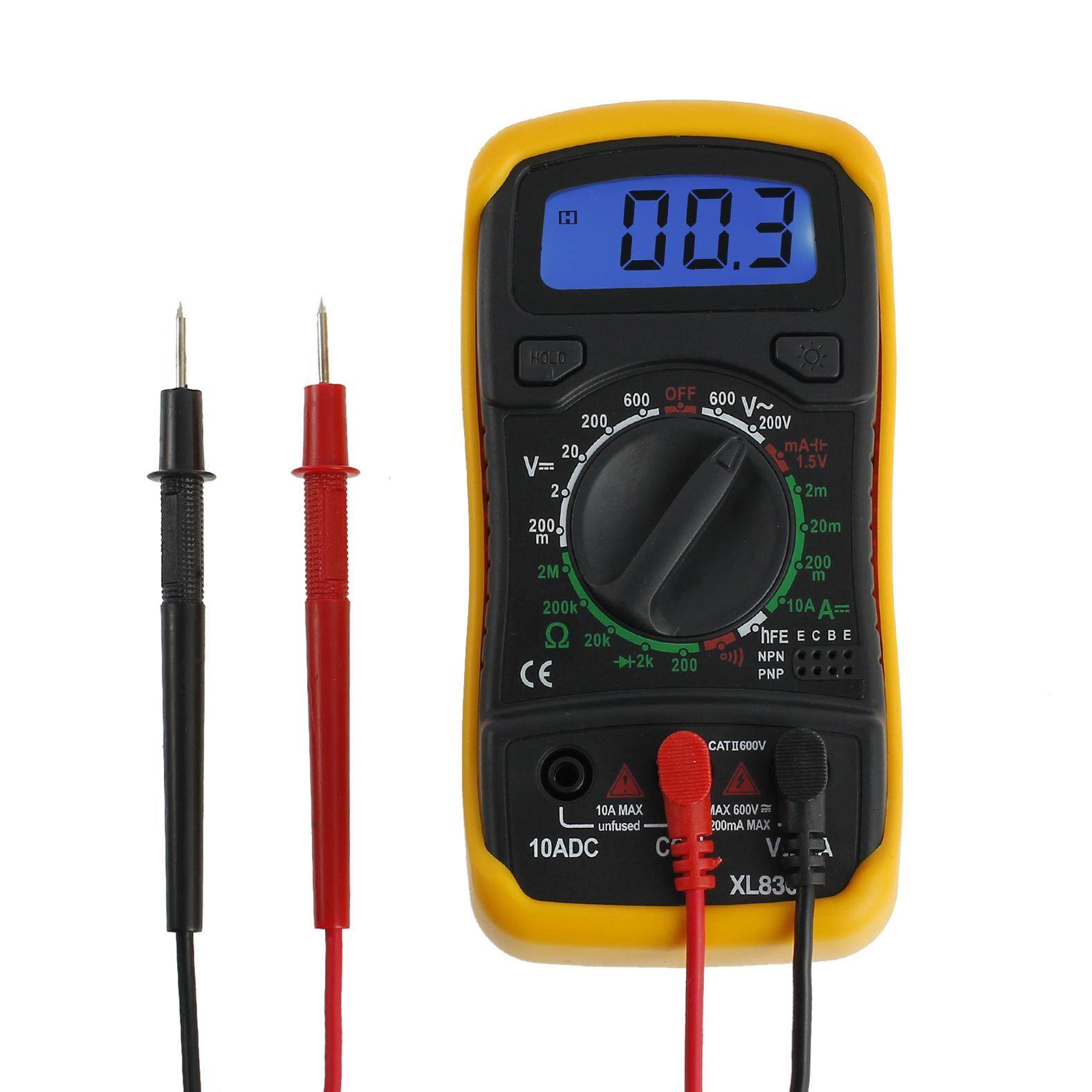 Smart Electricians Digital Portable AC/DC Ammeter Voltmeter Ohm LCD Display Backlight Multimeter Diode Continuity Test
