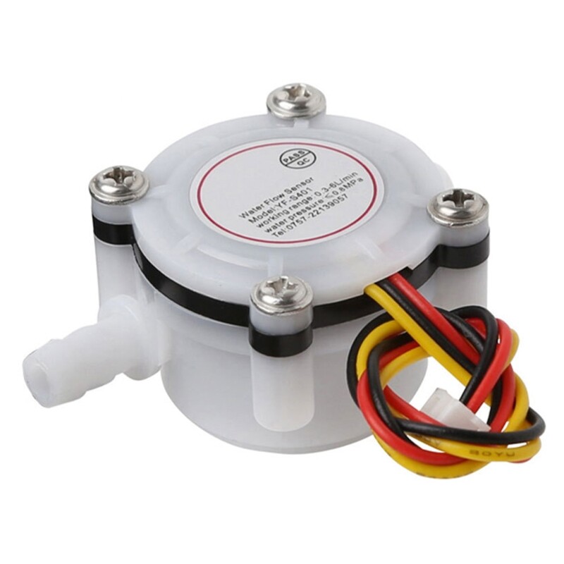 Water Flow Sensor Food-Grade Switch Hall Effect Flowmeter Fluid Meter Counter Connect Hosepipe 0.1-6L/min Easy Installs
