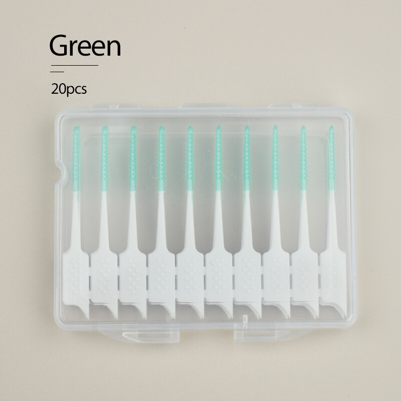 Dental Toothpicks Interdental Silicone Brushes Brush Between Teeth Silicone Toothpicks With Thread Oral Cleaning Tools