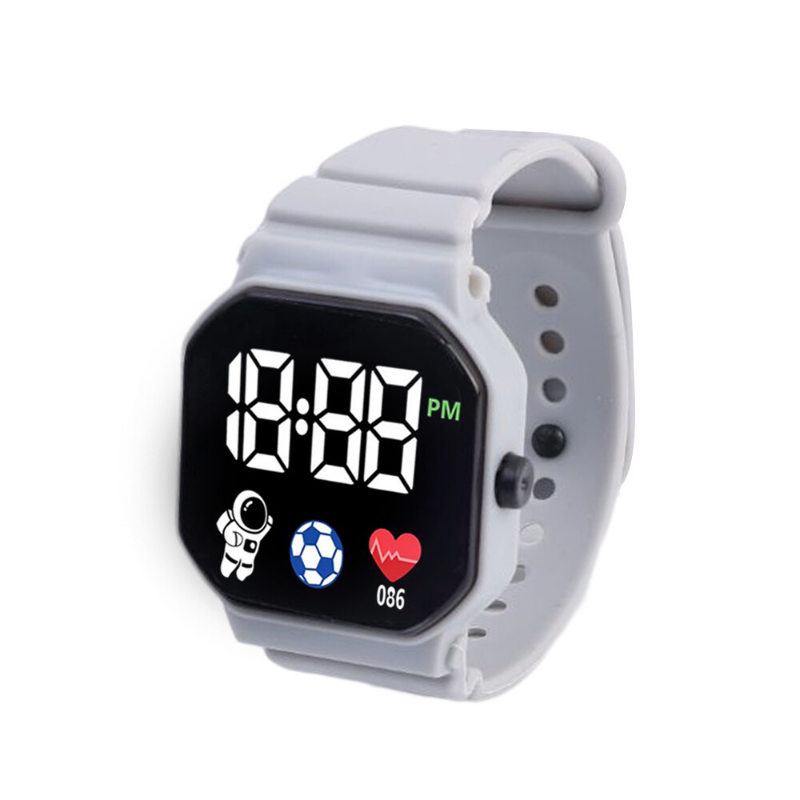 Astronaut Electronic Watch Children's Simple LED Display Fashion Silicone Watch Band Square Cute Fashion Kids Electronic Watches
