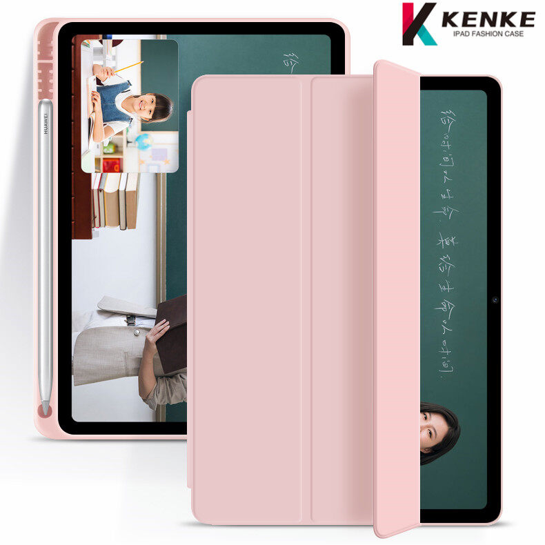 KENKE Huawei protective case, Huawei tablet MatePad protective case, suitable for Huawei tablet MatePad 10.4 inches, TPU/silicone material, smart sleep wake-up, anti-fall, dustproof and waterproof, honeycomb heat dissipation. Built-in pen tray.