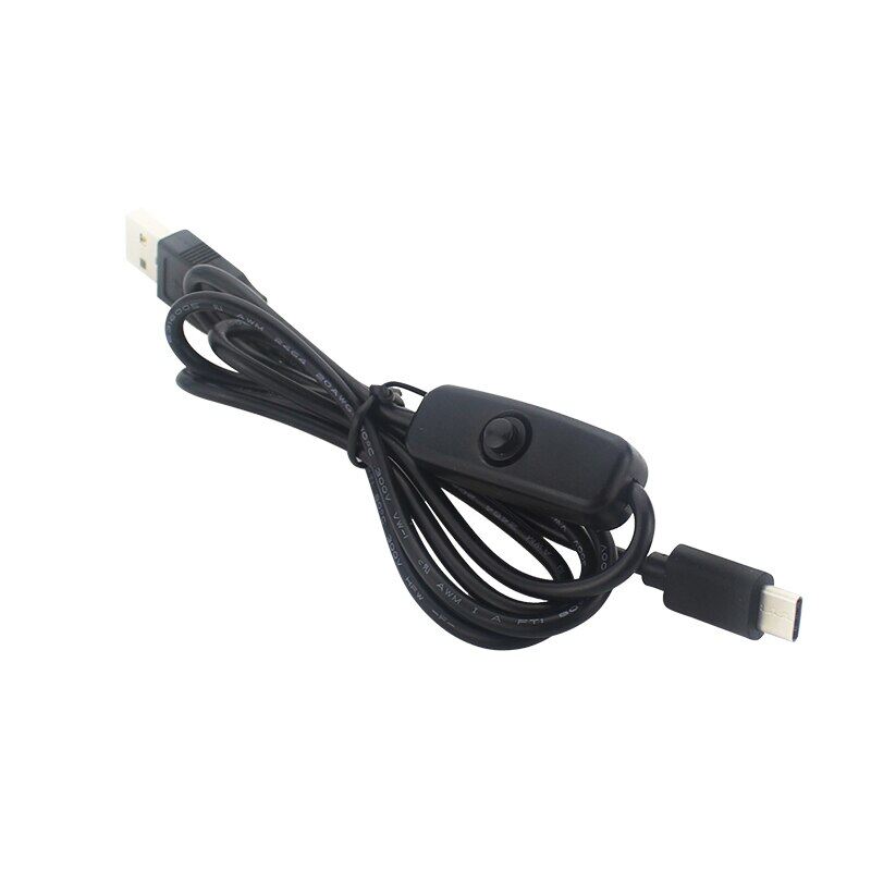 Cáp Nguồn 3A Raspberry Pi 4 1M Cáp Sạc USB Type C Có Nút Công Tắc Bật/Tắt Cho Điện Thoại Android Raspberry Pi 4