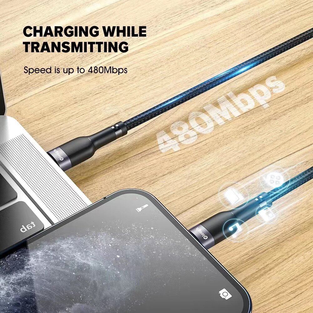 USB C to Phone Lightning Short Cable 25cm PD Quick Charge Data 20W Braided Tough Cable