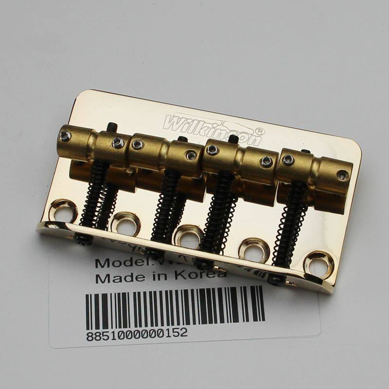 Wilkinson WBBC Four 4 Strings Electric Bass Bridge With Saddles For Precision Jazz Chrome Silver Black Gold
