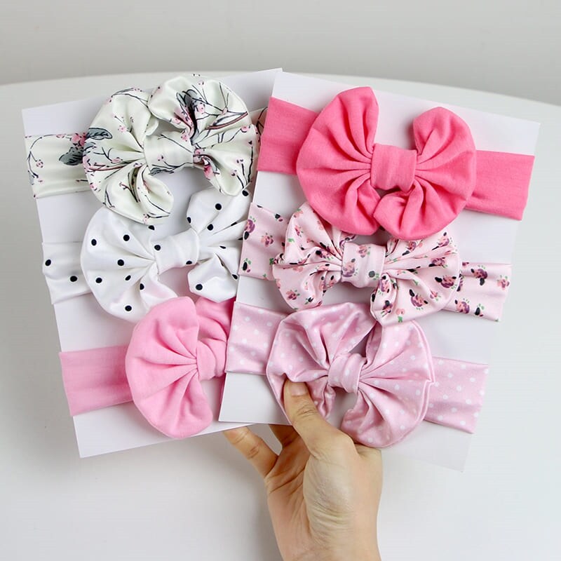 【HOT】 3Pcs/Set Solid Color SoftElastic Baby Headband BowsNewbornHeadbandsAccessoriesHaarband