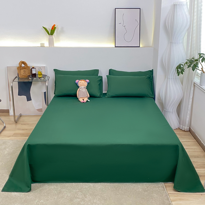 1 Chiếc Ga Trải Giường Màu Trơn 100% Cotton Cho Người Lớn Trẻ Em Ga Trải Giường Đơn Giường Đôi Phẳng (Không Có Vỏ Gối)