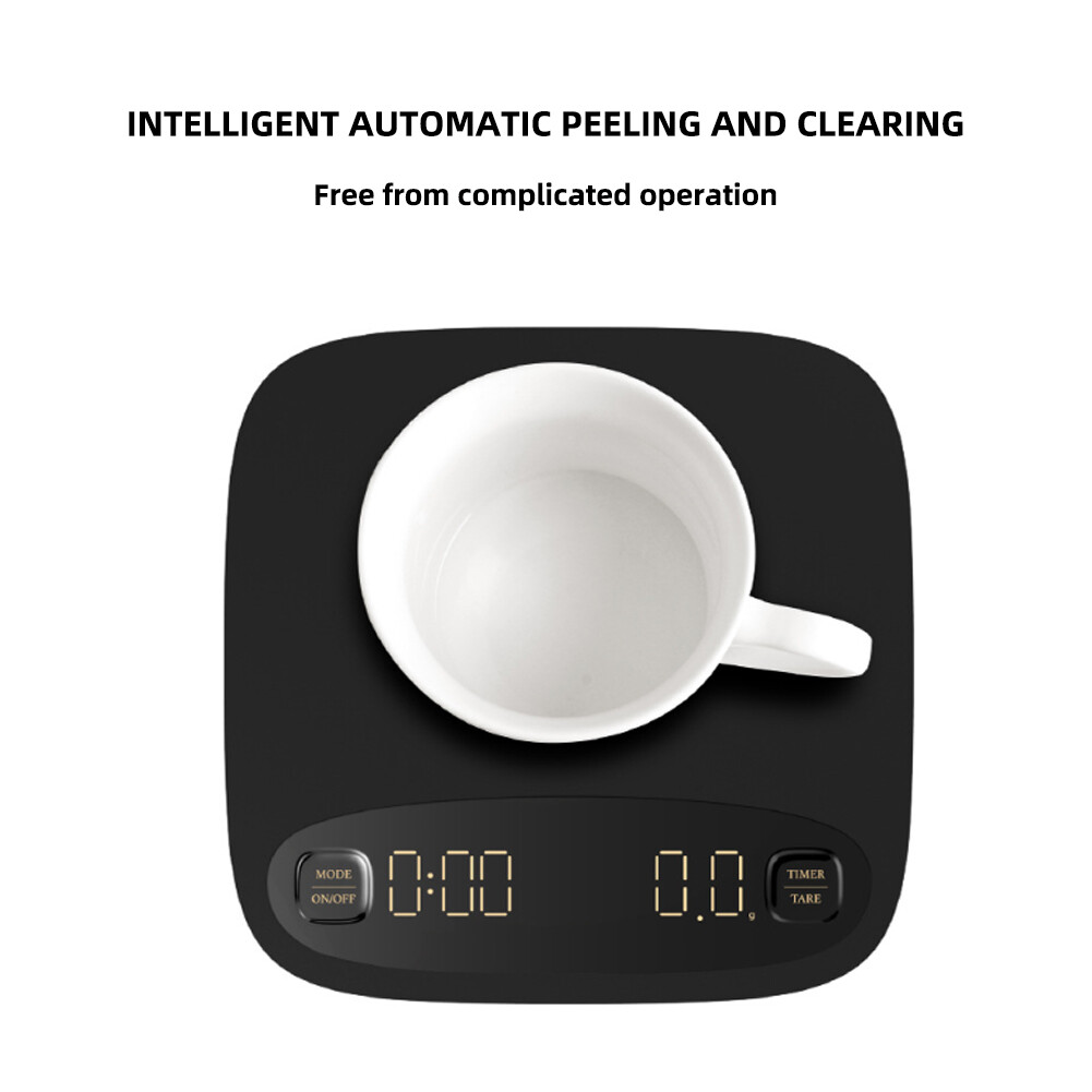 yieryi 2KG Coffee scale Electronic smart touch scale USB Kitchen Scale Digital Drip Espresso scale Anti-Slip