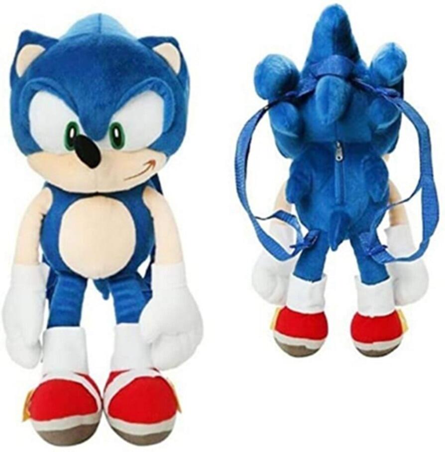 3D Sonic Model Plush Bag Hedgehog Figure Short Plush School Bags