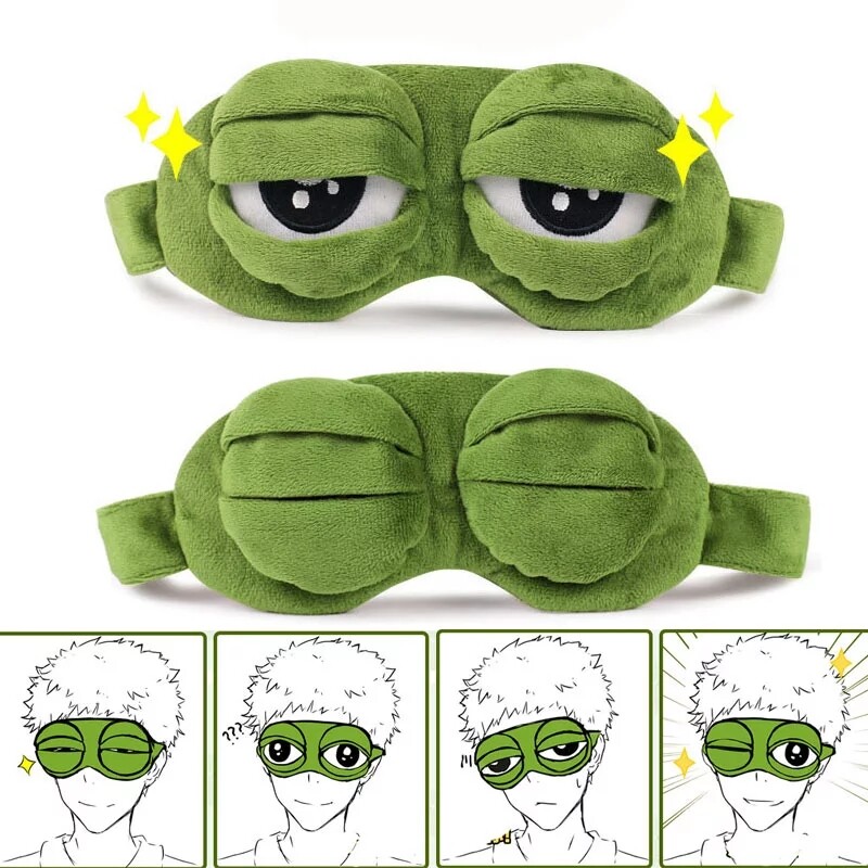 New Travel Sleeping Eye Mask 3D Frog Padded Shade Cover Sleeping Blindfold Q