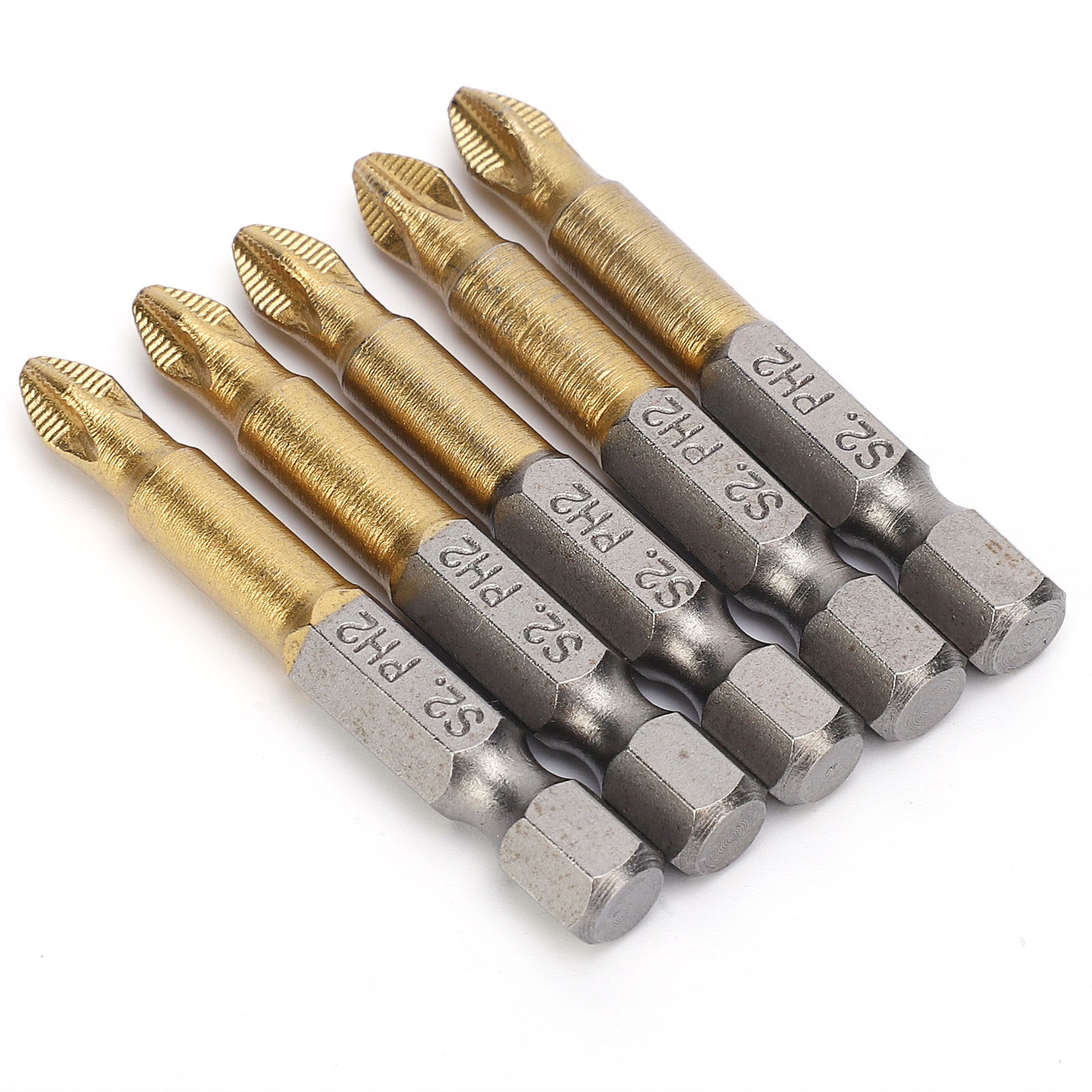 5pcs 50mm ph2 head screwdriver bits set anti-skid 1/4 inch hex shank