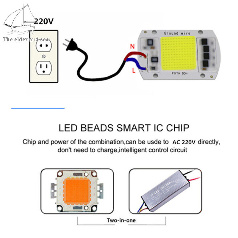 Chip LED COB Áp Suất Cao Không Cần Trình Điều Khiển AC 220V 20W/30W/50W Nguồn Sáng