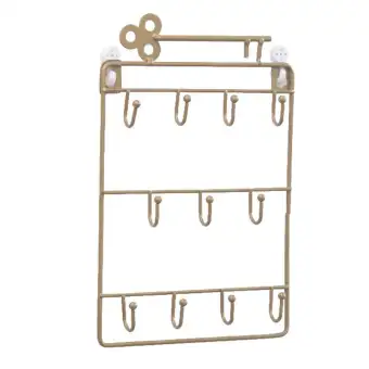 Iron Wall Mounted Hooks 11 Hangers Decorative Key Holder Metal