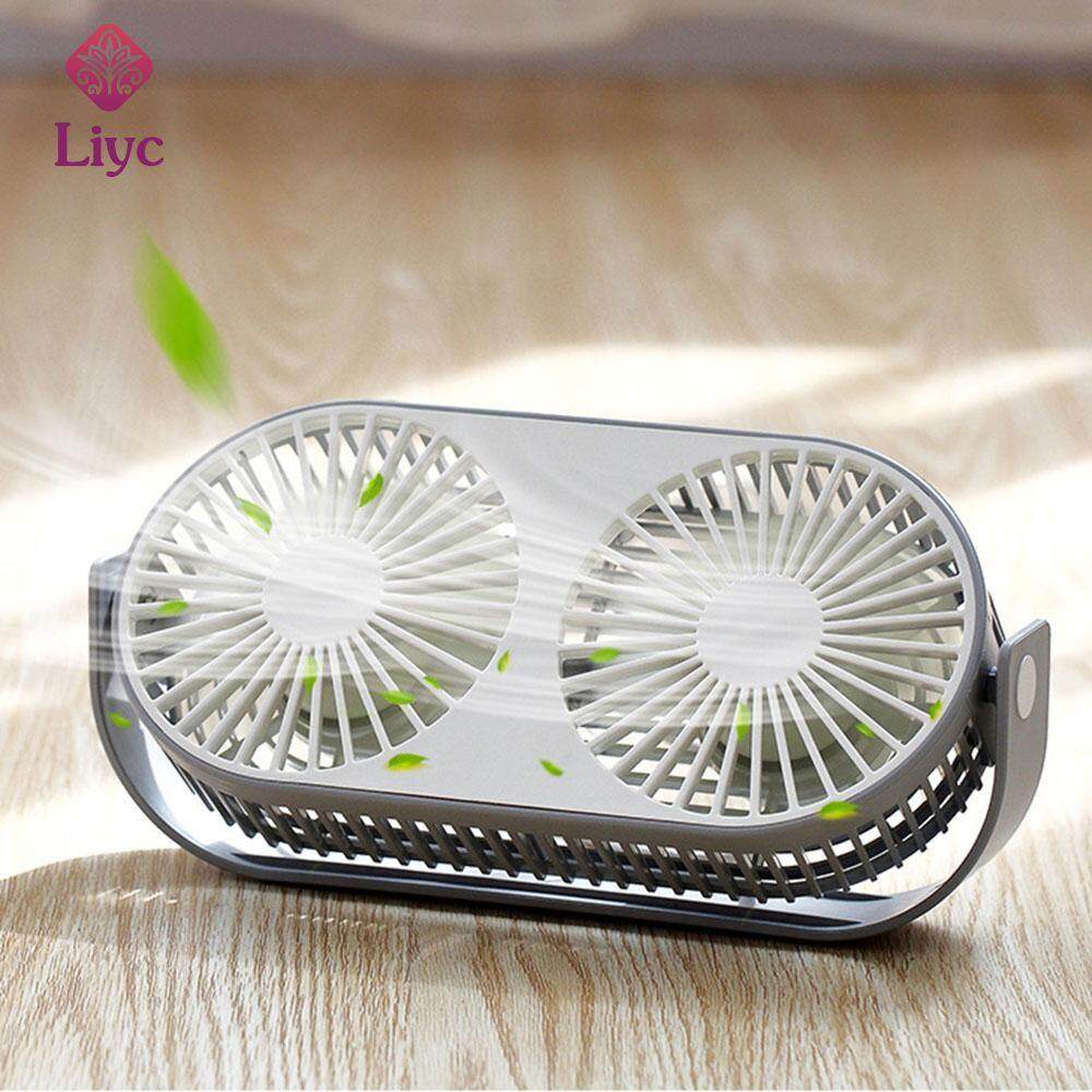 Liyc Mini Fan Usb Fan Portable 360 Rotation Double Head Fan Handy Small Desktop Usb Cooling Fan Cooler By Liyc