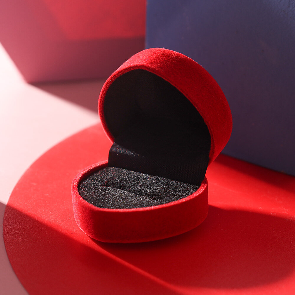 Red Heart Shaped Velvet Ring Box Premium Quality Ring Box Jewelry Storage