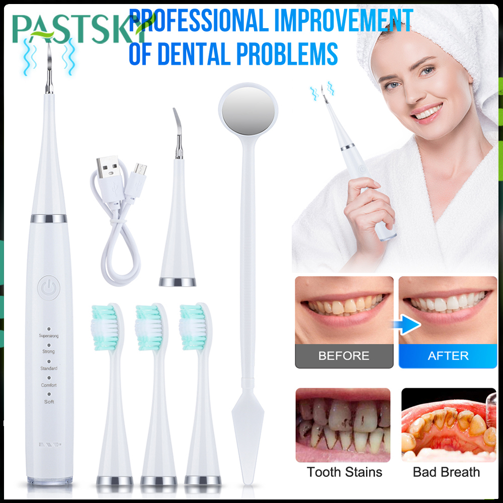 Điện Làm Sạch Răng siêu âm làm sạch răng cao răng bàn chải đánh răng điện siêu âm có thể sạc lại IPX6 răng không thấm nước làm trắng tẩy cao răng cho người lớn