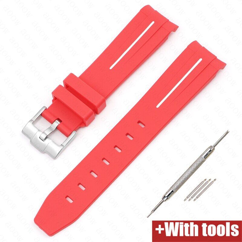 Curved End 20mm Rubber Silicone TPU Watch Band Men Women Sports Waterproof Water Ghost Strap Watchband Watch Accessories for Omega Moonswatch