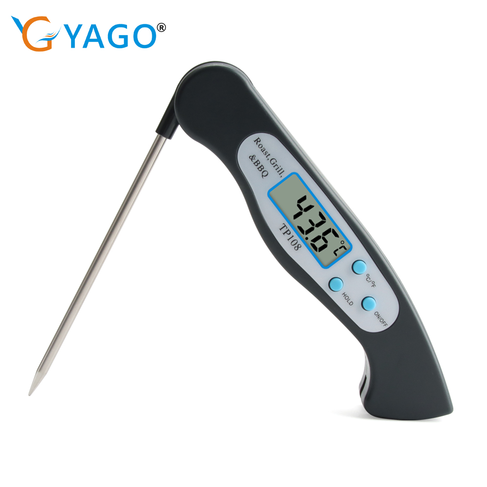 RCYAGO Foldable Food Thermometer Folding Barbecue Food Kitchen Digital Thermometer Probe Type Temperature Gauge