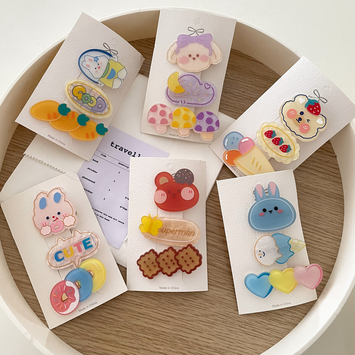 Korean 3pcs/set Cute Cartoon Bear Rabbit Hairpins For Girls