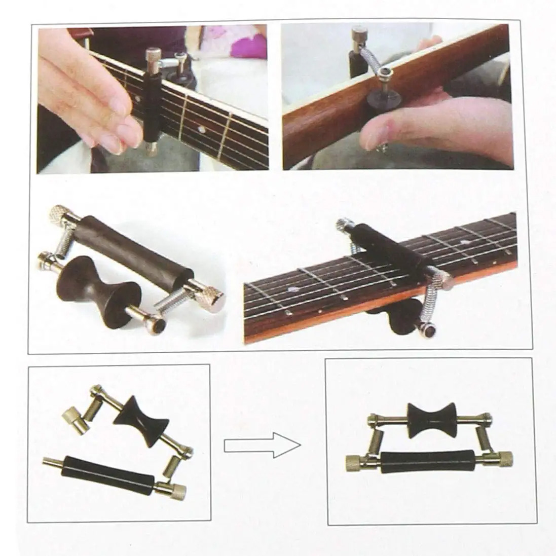 Miwayer Guitar Rolling Capo Sliding Capo Adjustable Capo for Tuning Tone of String Instruments for Electric Guitar and Acoustic