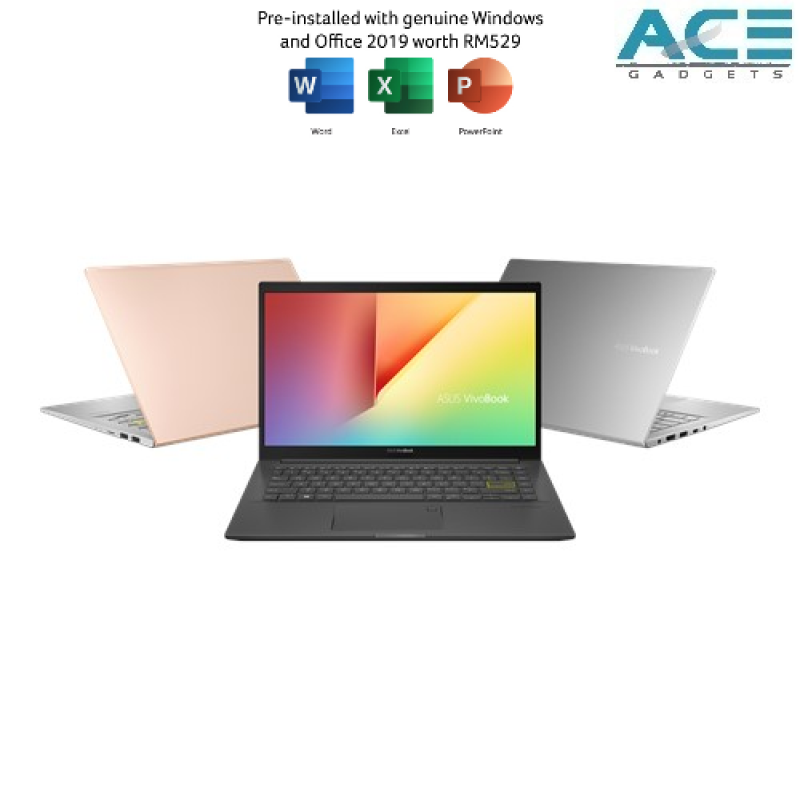 Asus Vivobook 14 M413I-AEK058TS / M413I-AEK056T / M413I-AEK057TS Notebook *Gold/Black/Silver* (Ryzen 5-4500U/4GB DDR4/512GB PCIe/ATI/14FHD/Win10) Malaysia
