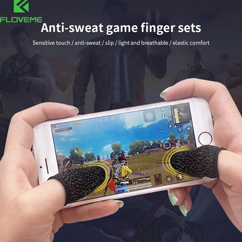 FLOVEME 1 Cặp Bao Ngón Tay Chơi Game Siêu Mỏng Dụng Cụ Đi Bộ Màn Hình Cảm Ứng Chống Mồ Hôi Chống Trượt Bao Ngón Tay Chơi Game