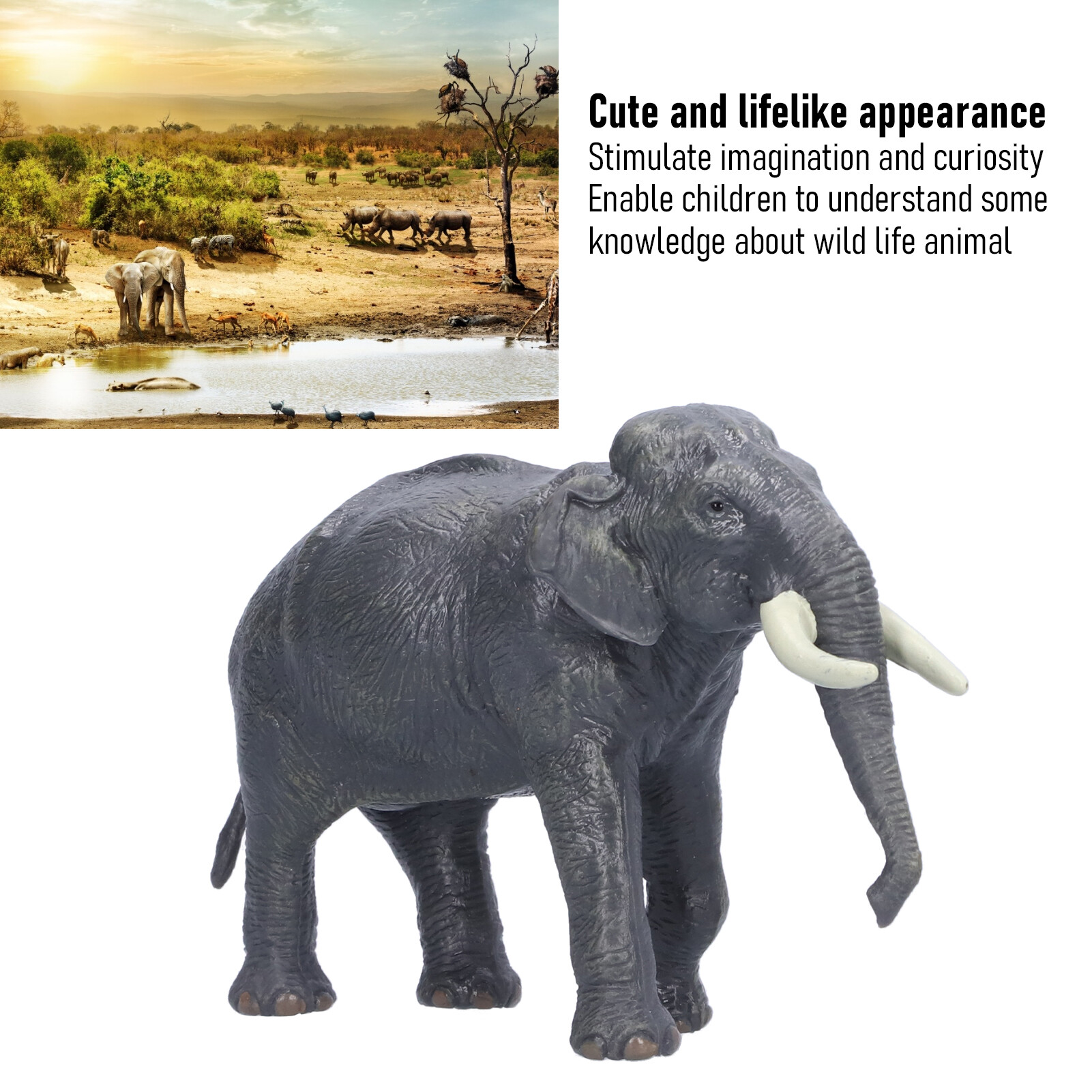 Elephant Model, Simulation Elephant Model Ornament Elephant Model Ornament for Home for School