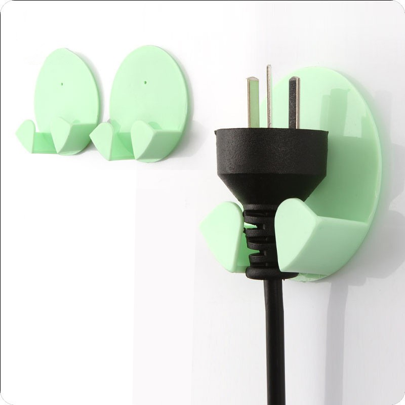 2 Chiếc Móc Lưu Trữ Gắn Tường Chất Lượng Cao Giá Giữ Ổ Cắm Điện Móc Dính Phích Cắm Dây Gia Đình Giá Đựng Đồ Văn Phòng Tại Nhà Phòng Tắm