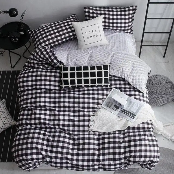 3 4 Pcs Geometric Gray Comforter Bedding Sets Polyester Super King