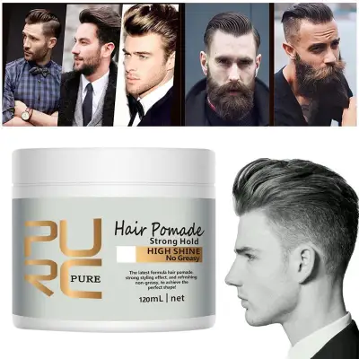 Dongxi PURC Hair Pomade Strong Style Hold High Shine No Greasy Restoring Pomade Hair Wax Hair Oil Wax Mud For Hair Styling Gel 120ml