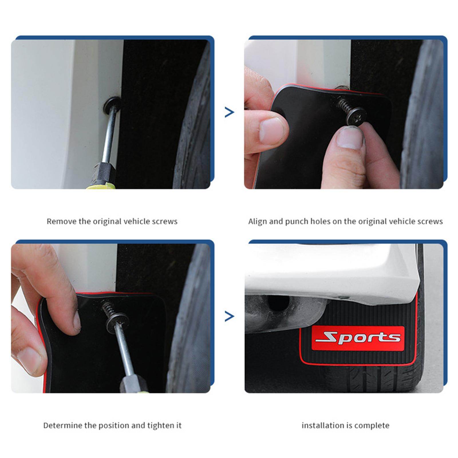 Blesiya Automotive Exterior Accessories Mud Flaps 4Pcs