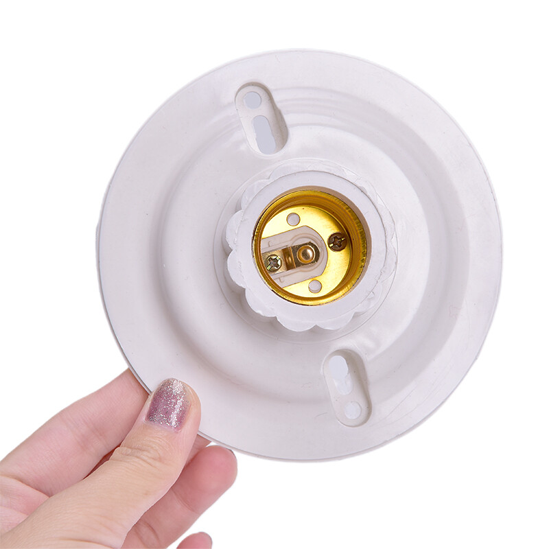 [TM Store]💖[HOT SALE]🎈🎈 E27 LED Light Bulb Holder Round Socket E27 Base Hanging Lamp Socket Screw Base