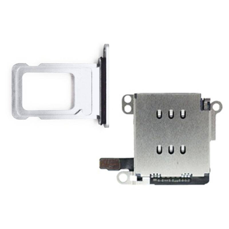 1Set Dual Sim Card Reader Connector Flex Cable with Card Tray Slot Holder Open Ejector Pin for iPhone XR