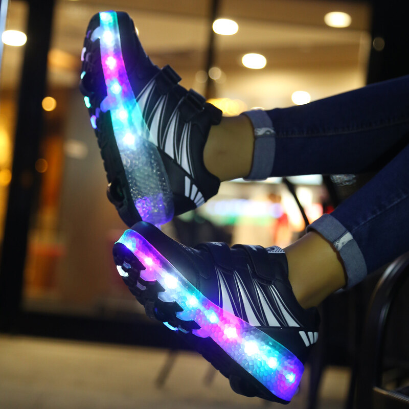 High Top Light Up Shoes With Remote SAGYRITE Children Two Wheels