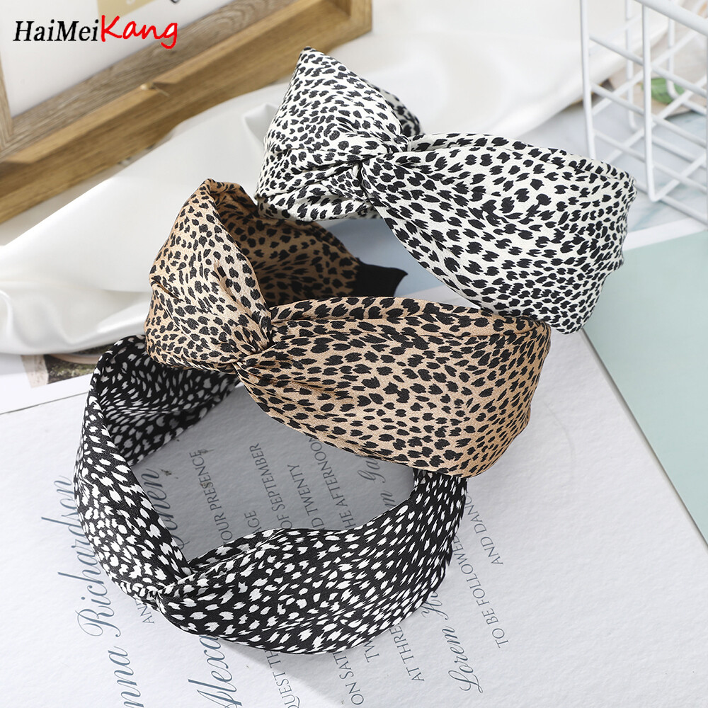 1Pc New Women Headband Leopard Cross Hair Band Hair Accessories Fashion Headdress