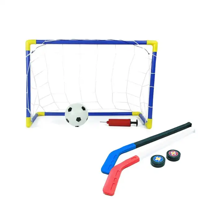 Children S Toy Soccer Goal Net Ice Hockey Puck Set 2 In 1 For
