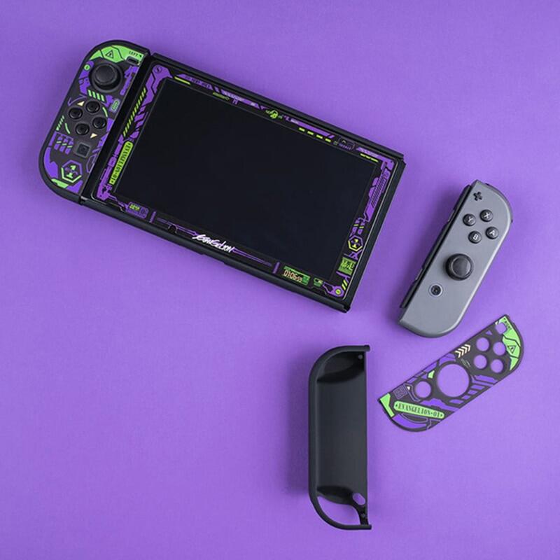Evangelion Vỏ Bảo Vệ Với Kính Cường Lực Cho Nintendo Switch Vỏ Cứng Điều Khiển Joycon Đầy Đủ Hộp NS Cho Phụ Kiện Công Tắc