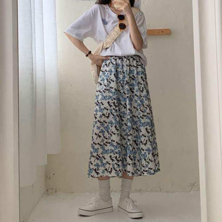mid length pleated skirts size chart